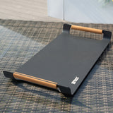 Outdoor Aluminium Serving Tray with Teak Handles