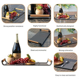 Outdoor Aluminium Serving Tray with Teak Handles
