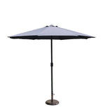Outdoor Garden Parasol with Steel Pole -  8 Rib, Crank Handle & Vent