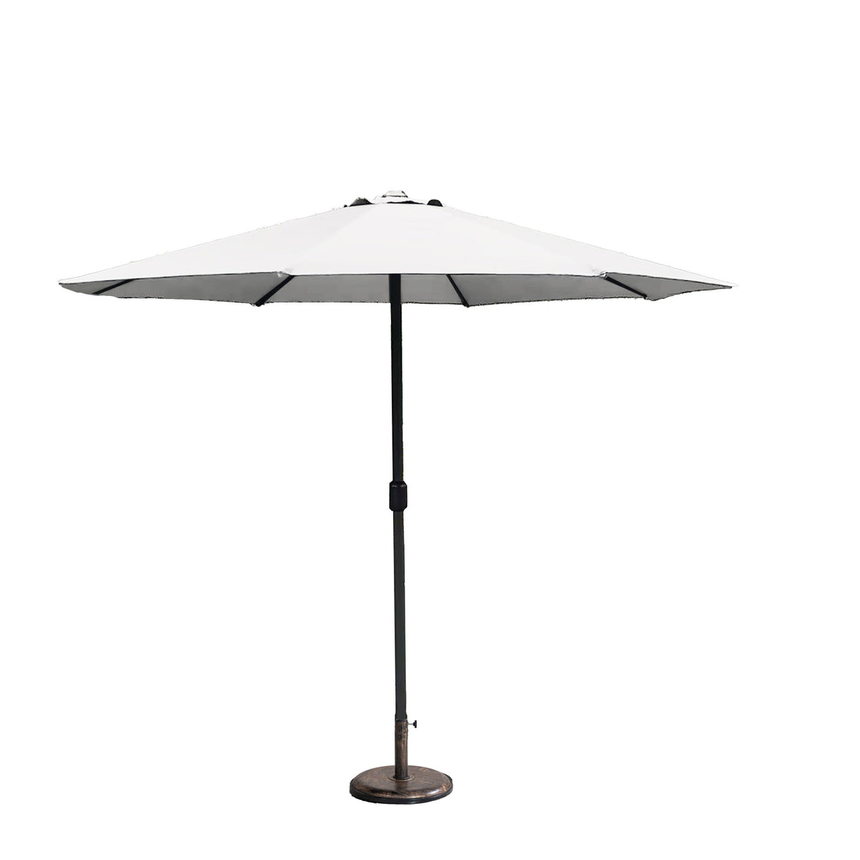 Outdoor Garden Parasol with Steel Pole -  8 Rib, Crank Handle & Vent