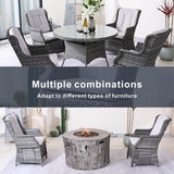 Ravenna Outdoor Wicker Armchairs with Cushions Set of 2 Weather-Resistant Patio Chairs (PAC-010)
