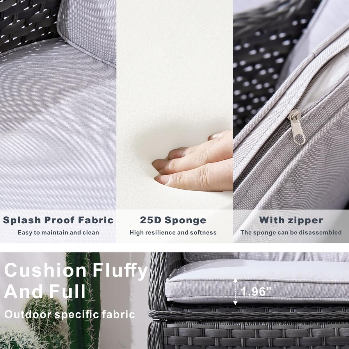 Ravenna Outdoor Wicker Armchairs with Cushions Set of 2 Weather-Resistant Patio Chairs (PAC-010)