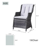 Ravenna Outdoor Wicker Armchairs with Cushions Set of 2 Weather-Resistant Patio Chairs (PAC-010)