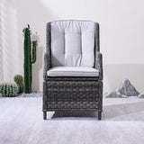 Ravenna Outdoor Wicker Armchairs with Cushions Set of 2 Weather-Resistant Patio Chairs (PAC-010)