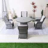 Ravenna 4-Seat Outdoor Dining Set - Round Dining Table (PAD-1709+010)