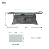 6-Seater Outdoor Fire Pit Dining Set – Rectangle Fire Pit Table for Garden and Patio