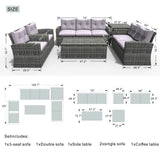 7-Seater Outdoor Sofa Set with Storage Box - PAS-1503-GR