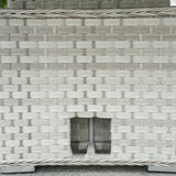 8-Piece PE Rattan Aluminum Corner Conversation Sofa Set with Adjustable Lift Table PAS-16002B-SET