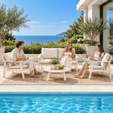 4-Piece Wood Outdoor Sofa Set - 4-Seater