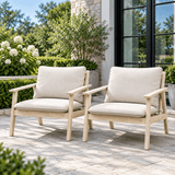 Solid Wood Single Seater Sofa Set of 2