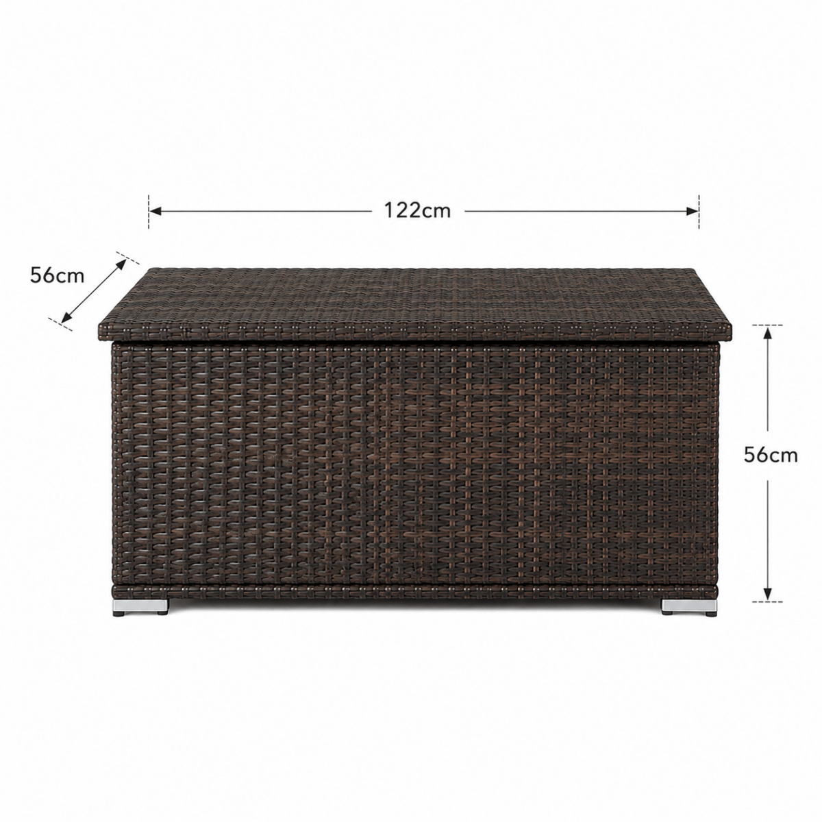 Small Outdoor Rattan Storage Box - Weather-Resistant Garden Storage Chest, Brown