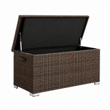 Small Outdoor Rattan Storage Box - Weather-Resistant Garden Storage Chest, Brown