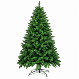 Realistic Full Green Artificial Christmas Tree - Lush PVC Xmas Tree for Indoor Home & Festive Decoration, 5ft/6ft/7ft