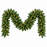 Pre-Lit Christmas Garland - Realistic PVC Foliage Garland with LED Lights for Festive Decoration