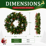 PVC & PE Christmas Garland with Red Berries & Pine Cones - Realistic Evergreen Foliage