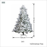 Pre-Lit Flocked Christmas Tree - Artificial Snow-Flocked Christmas Tree with Built-in Lights