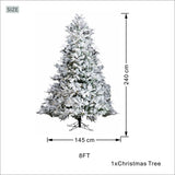 Pre-Lit Flocked Christmas Tree - Artificial Snow-Flocked Christmas Tree with Built-in Lights