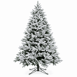 Snow-Flocked Artificial Christmas Tree - Realistic Green Xmas Tree with Faux Snow Effect, 7ft/8ft