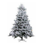 Snow-Flocked Artificial Christmas Tree - Realistic Green Xmas Tree with Faux Snow Effect, 7ft/8ft