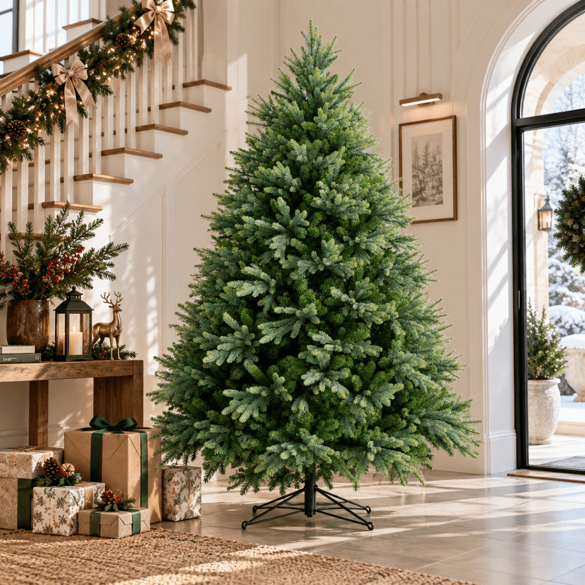 Lush Full Green Artificial Christmas Tree - Realistic Xmas Tree for Festive Home Decoration, 7ft/8ft/9ft