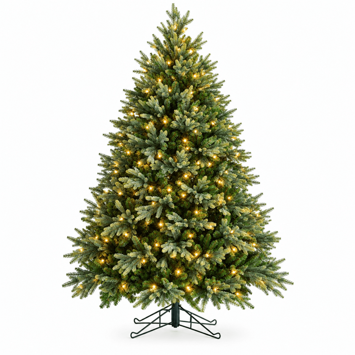Lush Full Green Artificial Christmas Tree - Realistic Xmas Tree with Pre-Lit LED Lights for Festive Home Decoration, 6ft/7ft/8ft