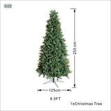 Realistic Full Green PE & PVC Artificial Christmas Tree - Lush Mixed-Foliage Xmas Tree for Festive Home Decoration, 6.5ft/7.5ft/8.5ft