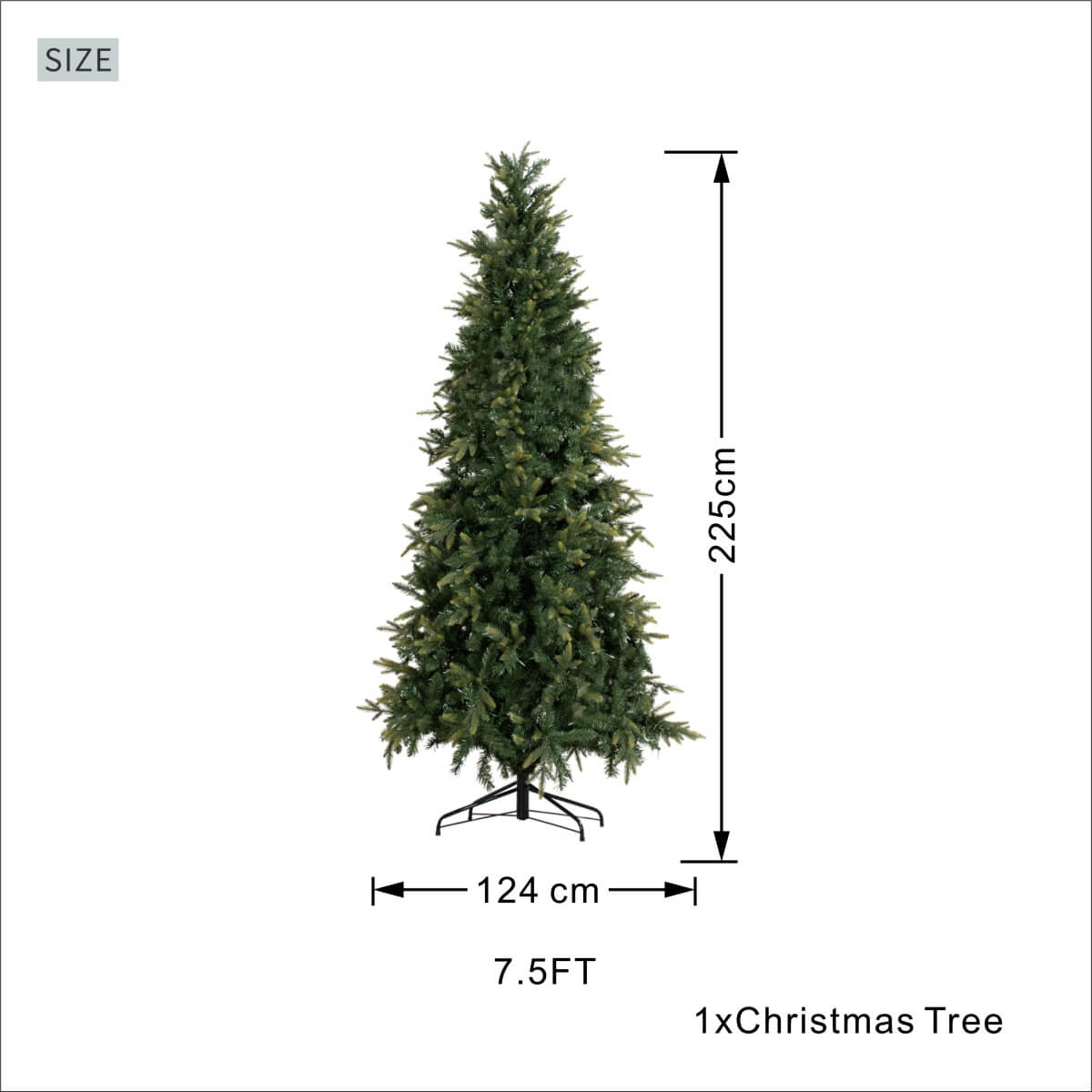 Pre-Lit Artificial Christmas Tree - Realistic Full Green Xmas Tree with LED Lights for Indoor Home Decoration