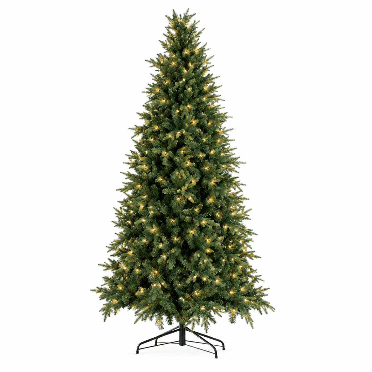 Pre-Lit Artificial Christmas Tree - Realistic Full Green Xmas Tree with LED Lights for Indoor Home Decoration