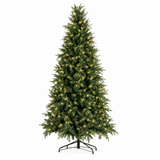 Pre-Lit Artificial Christmas Tree - Realistic Full Green Xmas Tree with LED Lights for Indoor Home Decoration