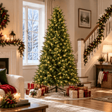 Pre-Lit Artificial Christmas Tree - Realistic Full Green Xmas Tree with LED Lights for Indoor Home Decoration