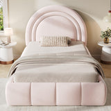 3ft Single Velvet Ottoman Bed - Upholstered Storage Bed with Headboard, Pink