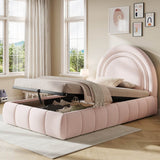 3ft Single Velvet Ottoman Bed - Upholstered Storage Bed with Headboard, Pink