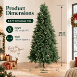 Realistic Full Green PE & PVC Artificial Christmas Tree - Lush Mixed-Foliage Xmas Tree for Festive Home Decoration, 6.5ft/7.5ft/8.5ft