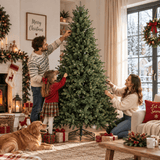 Realistic Full Green PE & PVC Artificial Christmas Tree - Lush Mixed-Foliage Xmas Tree for Festive Home Decoration, 6.5ft/7.5ft/8.5ft