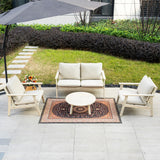 4-Piece Wood Outdoor Sofa Set – 4-Seater