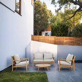 SOLARA 4-Piece Wood Outdoor Sofa Set - 4-Seater