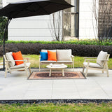 4-Piece Wood Outdoor Sofa Set – 4-Seater