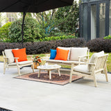 4-Piece Wood Outdoor Sofa Set – 4-Seater