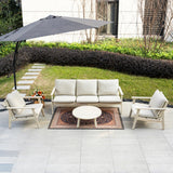 4-Piece Wood Outdoor Sofa Set – 5-Seater