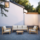 SOLARA 4-Piece Wood Outdoor Sofa Set - 5-Seater