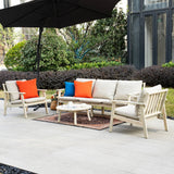 4-Piece Wood Outdoor Sofa Set – 5-Seater