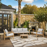 SOLARA 5-Piece Wood Outdoor Sofa Set - 5-Seater