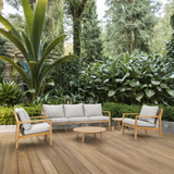 SOLARA 5-Piece Wood Outdoor Sofa Set - 5-Seater