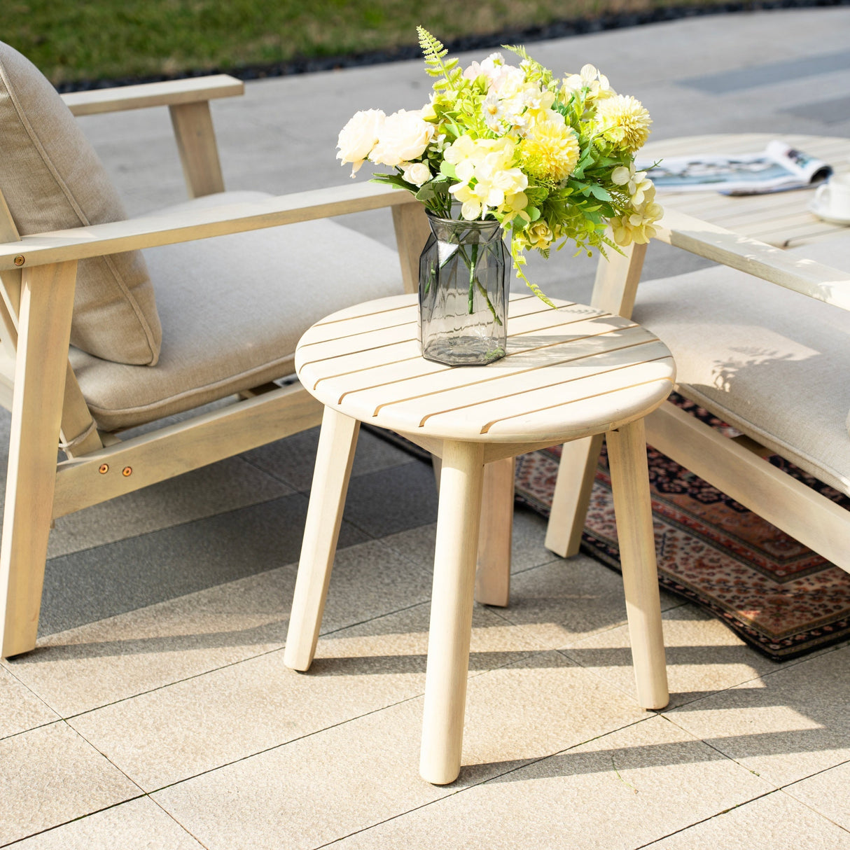 5-Piece Wood Outdoor Sofa Set – 5-Seater