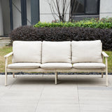 Solid Wood 3-Seater Sofa