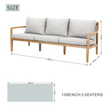 SOLARA Solid Wood 3-Seater Sofa