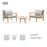 SOLARA Wood Outdoor Bistro Sofa Set - 3-Piece