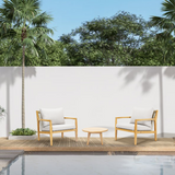 SOLARA Wood Outdoor Bistro Sofa Set - 3-Piece