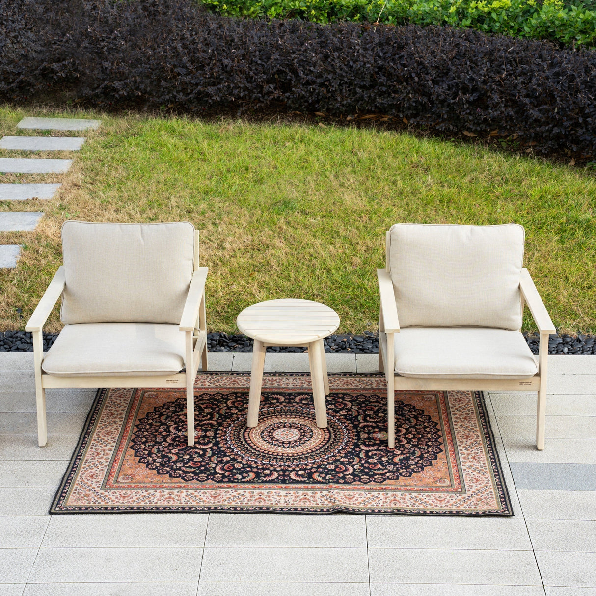 Wood Outdoor Bistro Sofa Set – 3-Piece