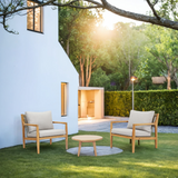 SOLARA Wood Outdoor Bistro Sofa Set - 3-Piece